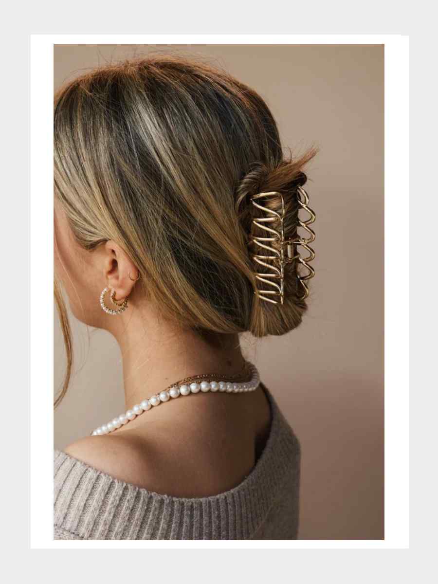 Aurora Metal Haarklammer Gold Elegante Haarspange aus robustem Metall