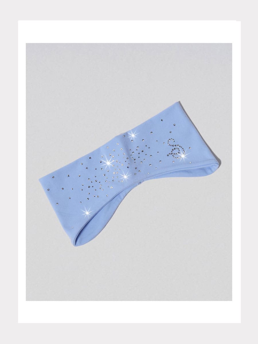 Mikrofaser Stirnband mit Kristallen