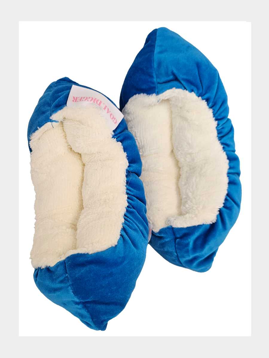 Samt Kufenschoner Schwarz, Pink, Blau