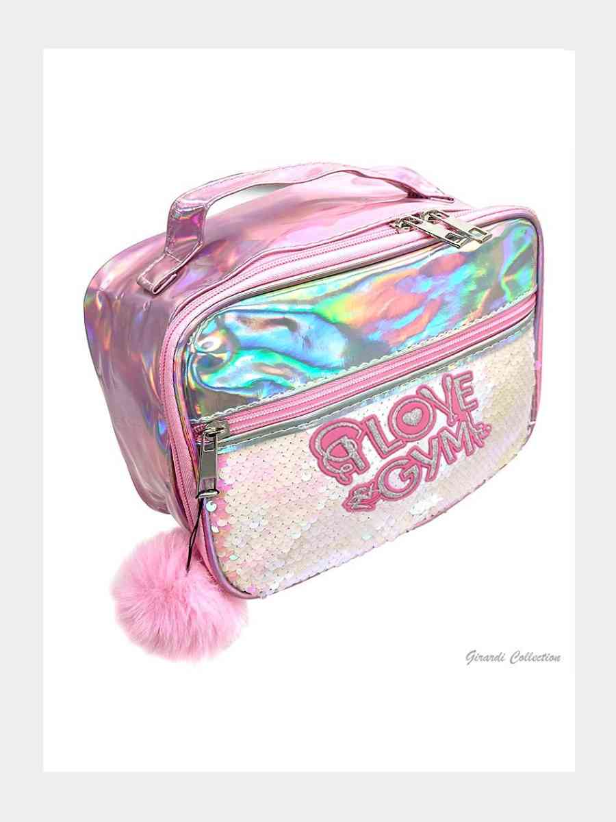 Gymnastics Kosmetiktasche mit Pailletten & Bommel