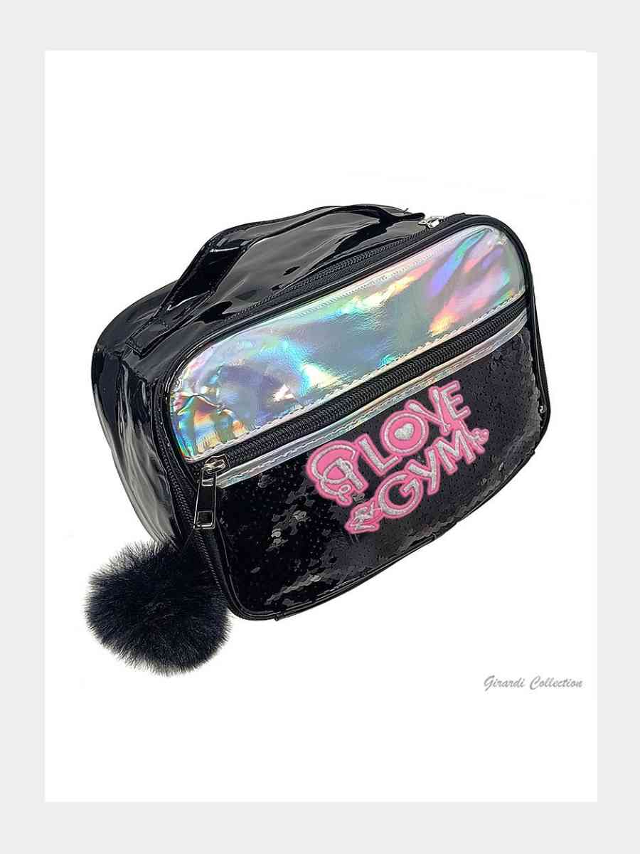 Gymnastics Kosmetiktasche mit Pailletten & Bommel