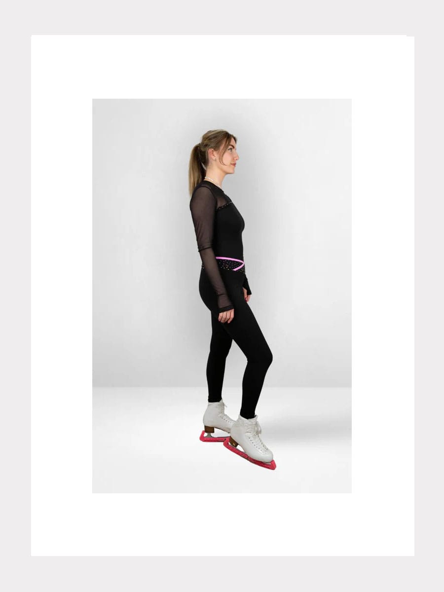 Asymmetrisches Mesh Langarm Top