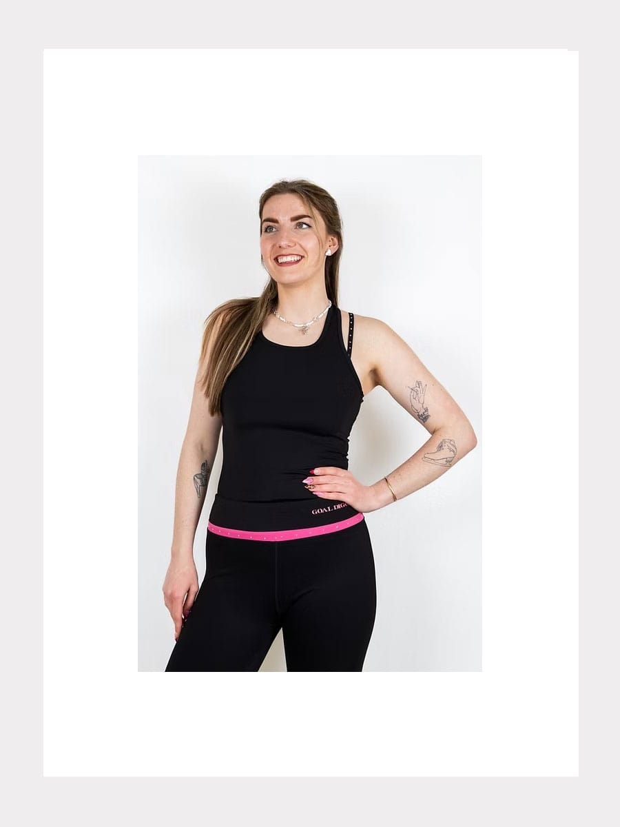 Träger Sport-Top mit überkreuzten Trägern und Kristallen