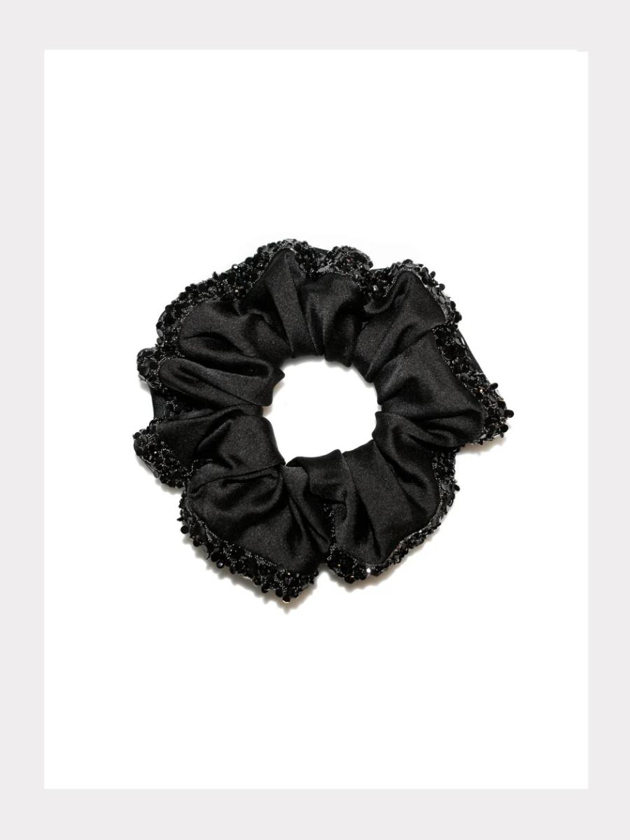 Gala Satin Haargummi mit Perlenrand (Navy, Taupe, Schwarz)