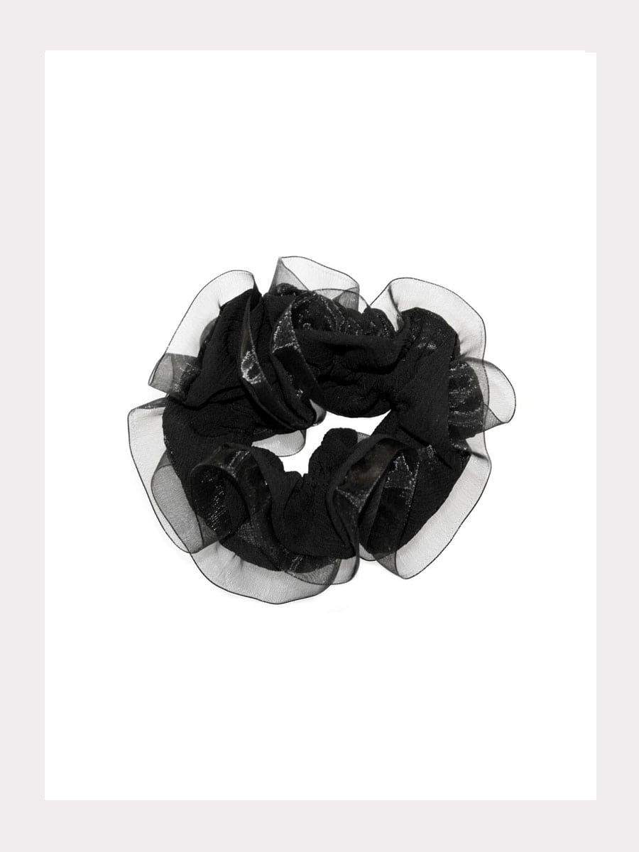 DeLux Scrunchie mit Tüllsaum
