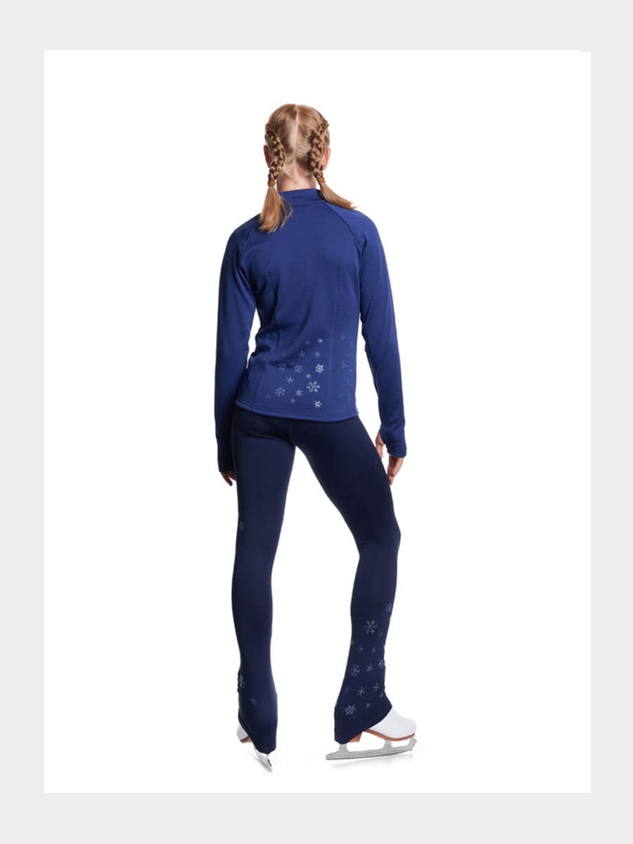 Eiskunstlauf Leggings SNOWFLAKES mit Kristallen Schwarz oder Navy