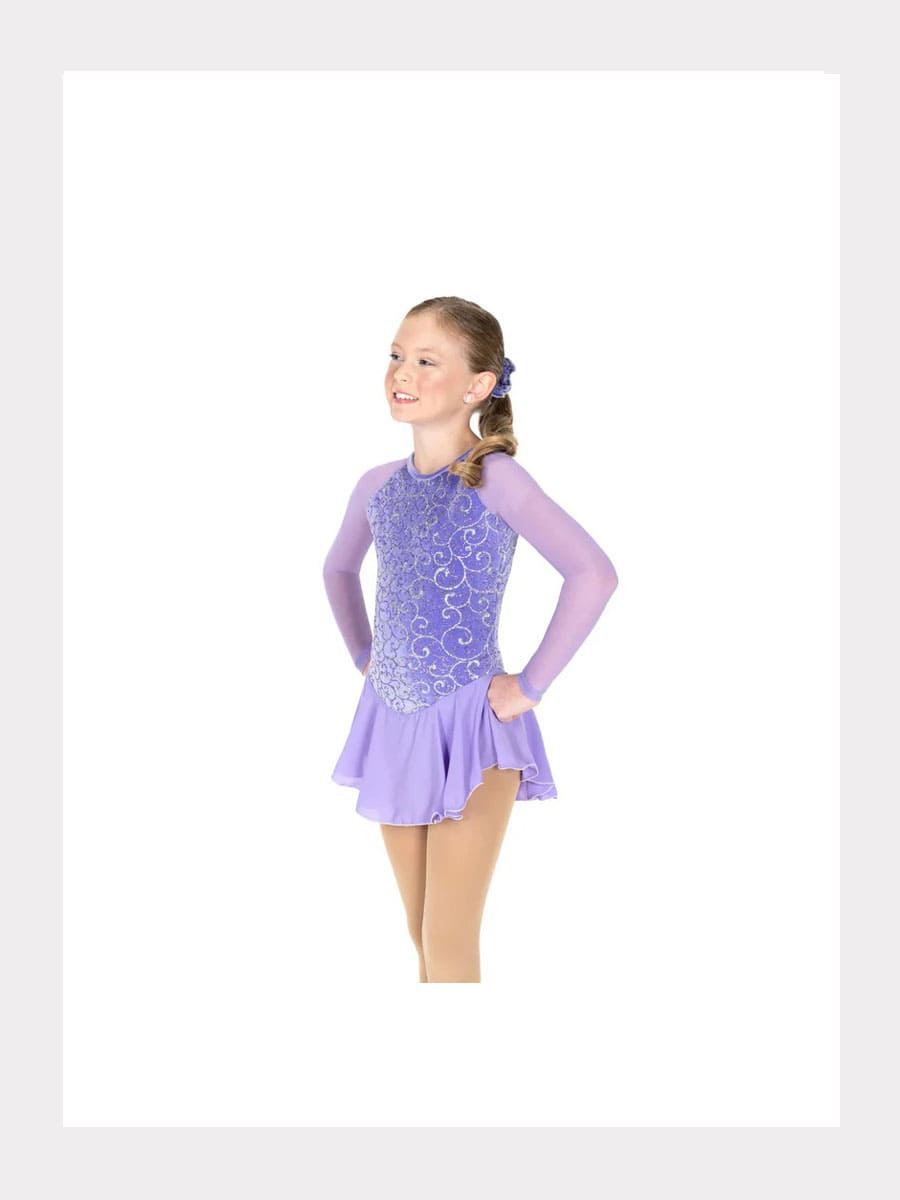 Kürkleid mit Glitzer in Blau oder Lila