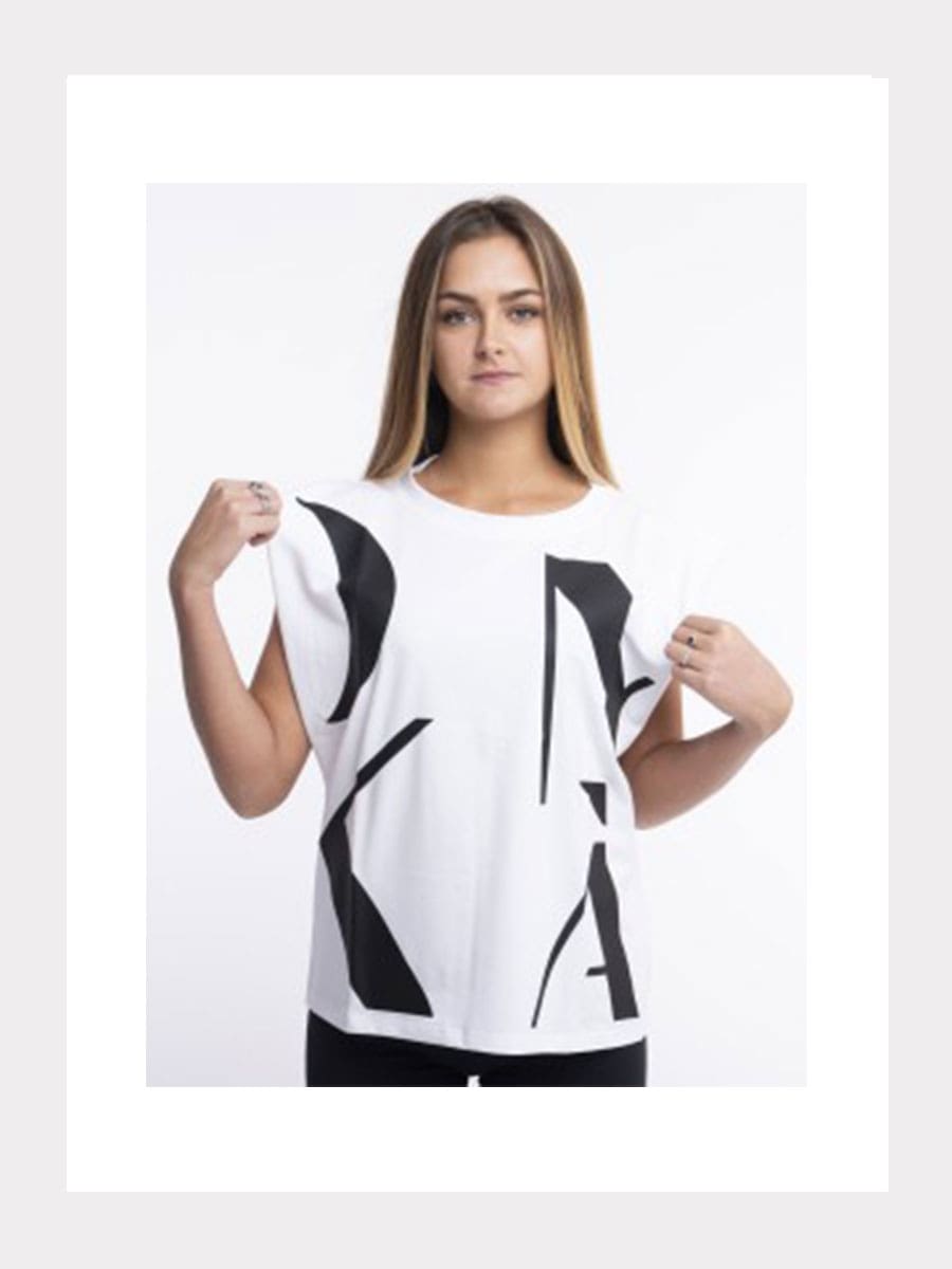 Kurzarm Baumwoll T-Shirt weiss