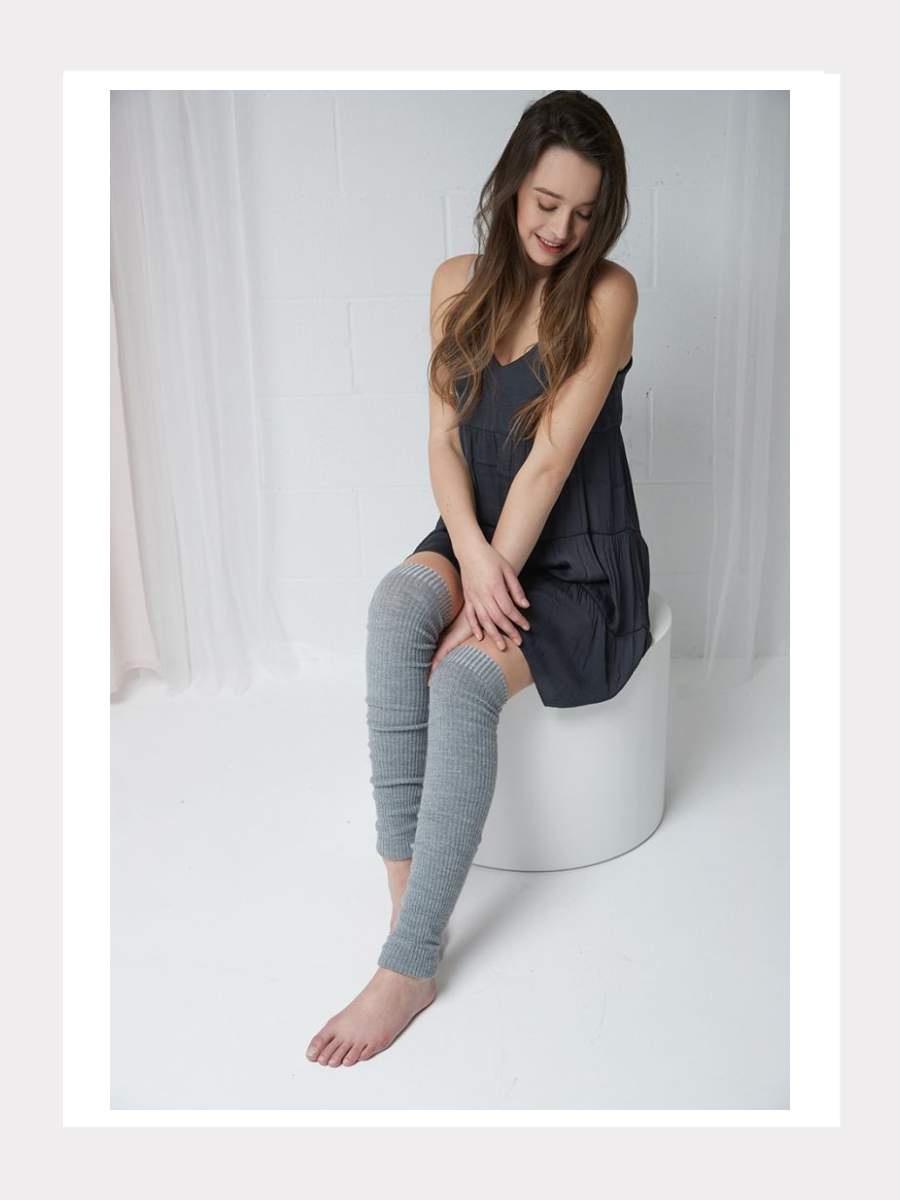 Beinstulpen mit Merinowolle - 60cm