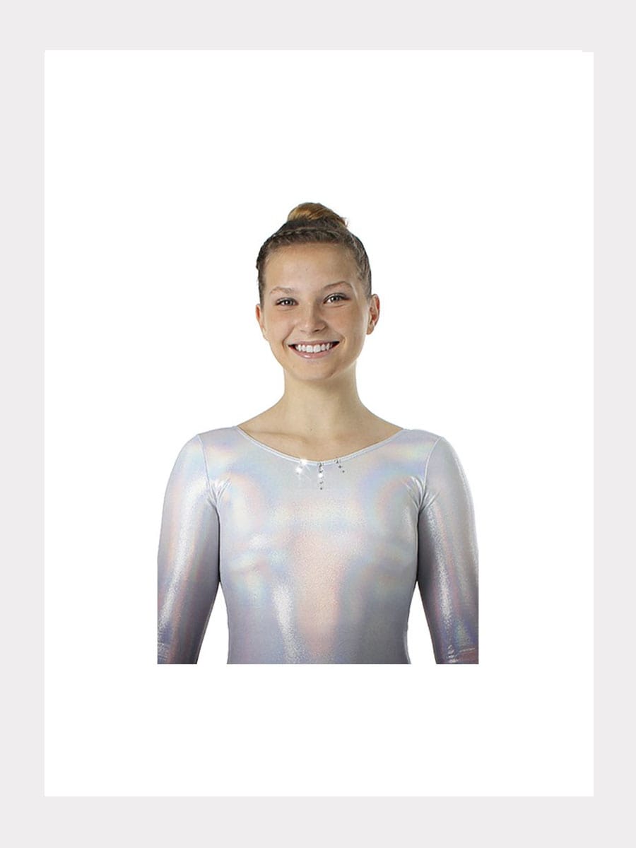Gymnastik Trikot langarm mit Glitzer