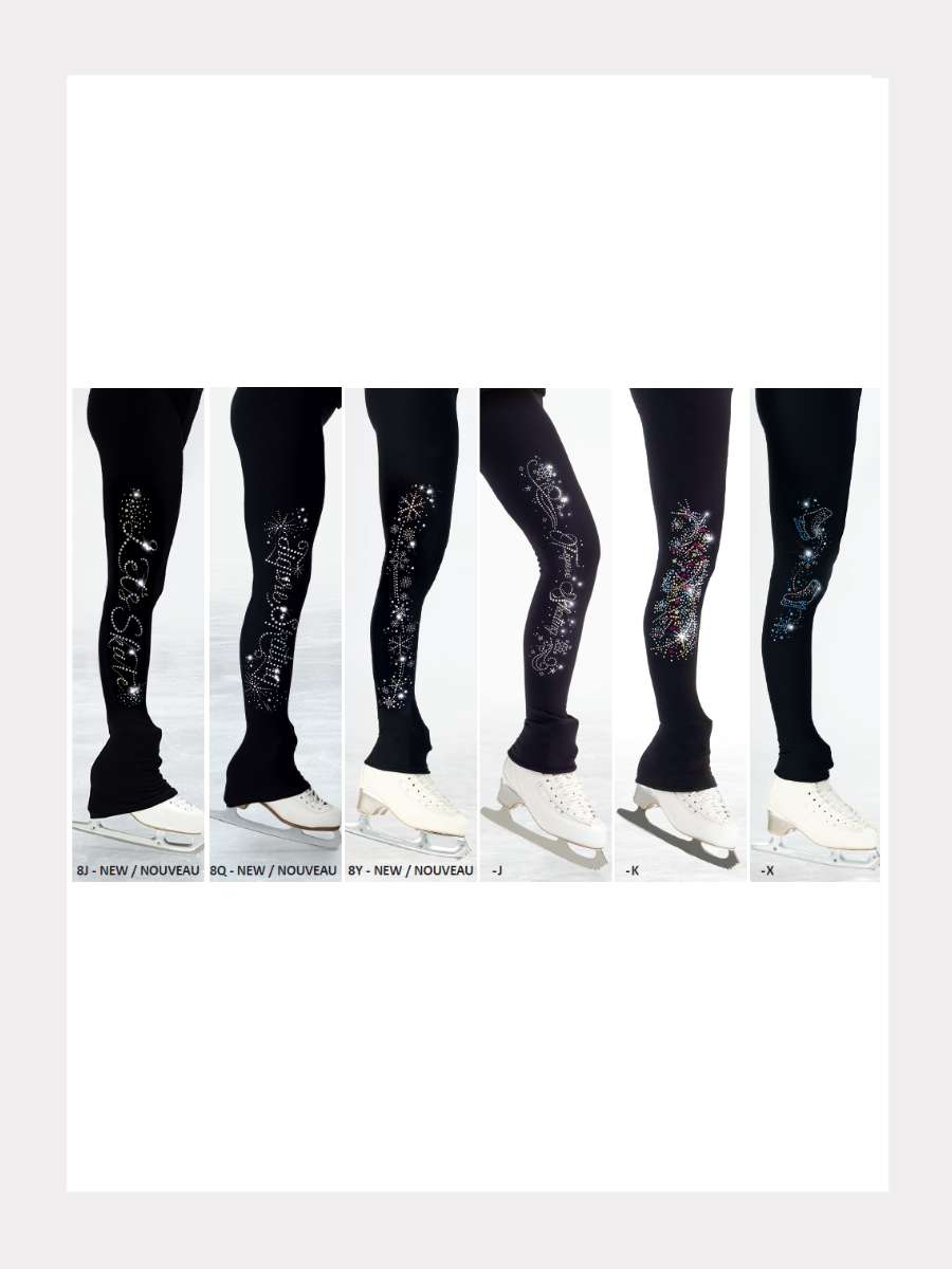 Polartec® Leggings Schwarz mit Glitzermotiv 8J