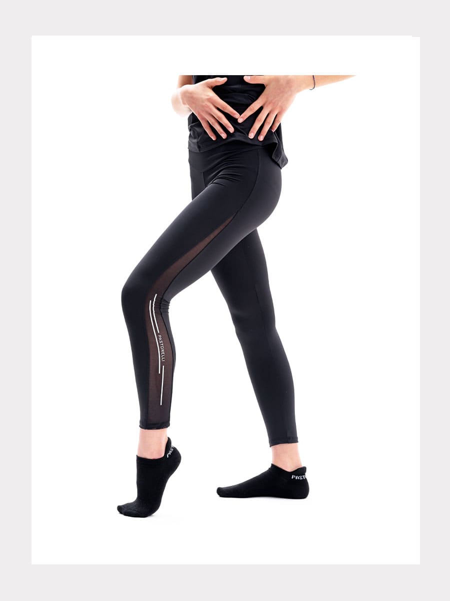 Gymnastik Leggings mit Voile-Einsätzen