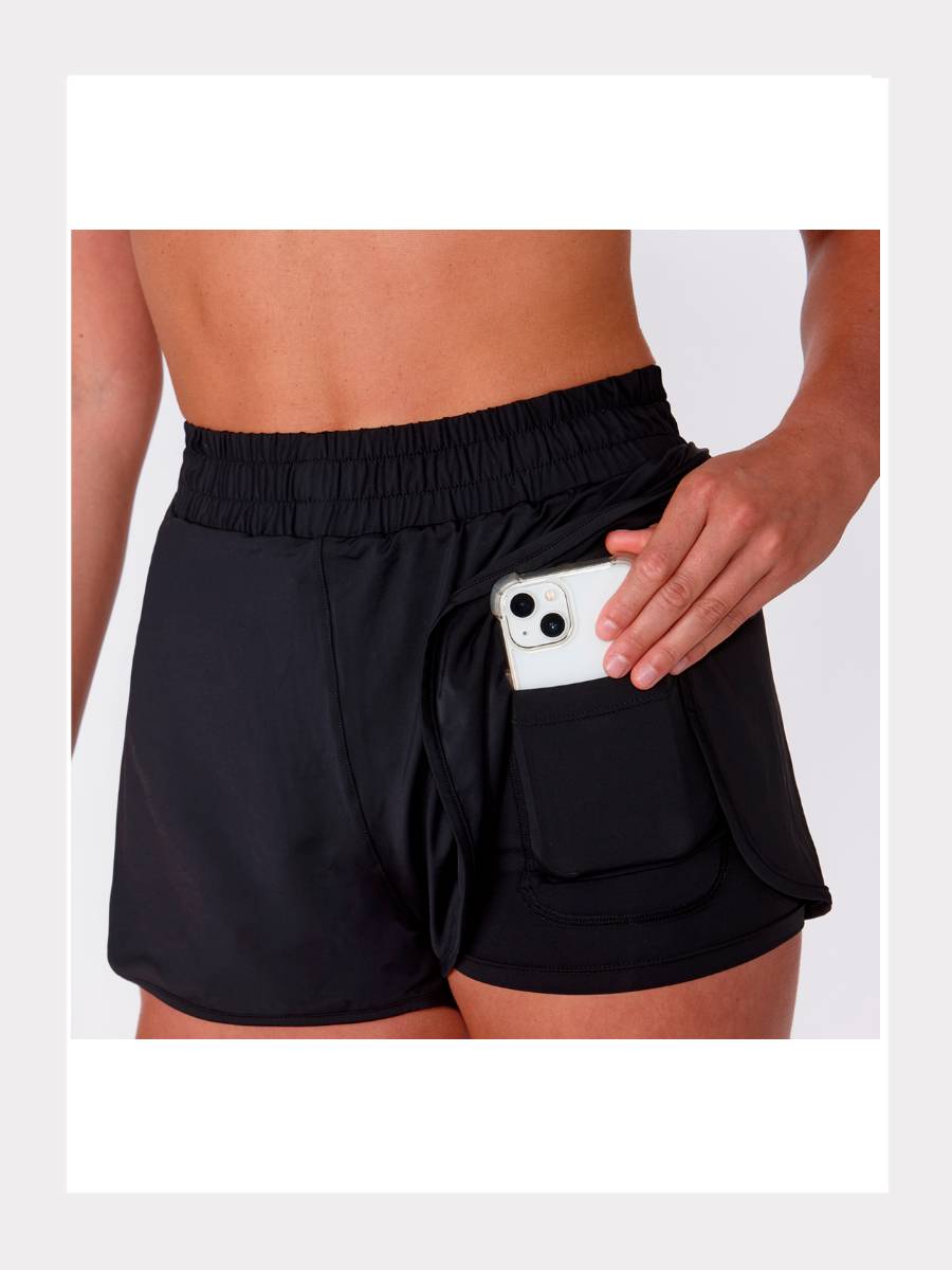 Tanzshorts - 2-in-1 Layered - schwarz