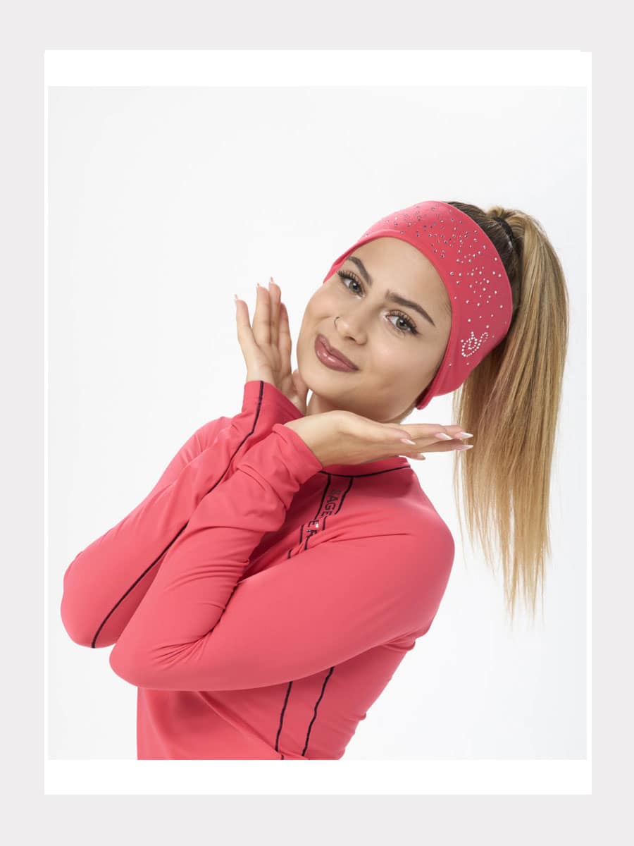 Mikrofaser Stirnband mit Kristallen