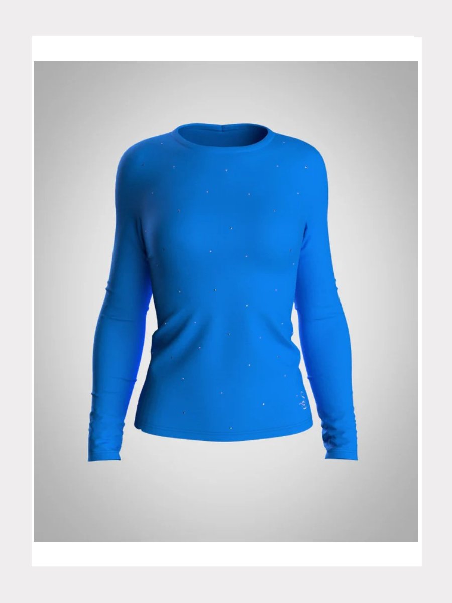 Langarm-Thermo-Shirt mit Gestreuten Kristallen