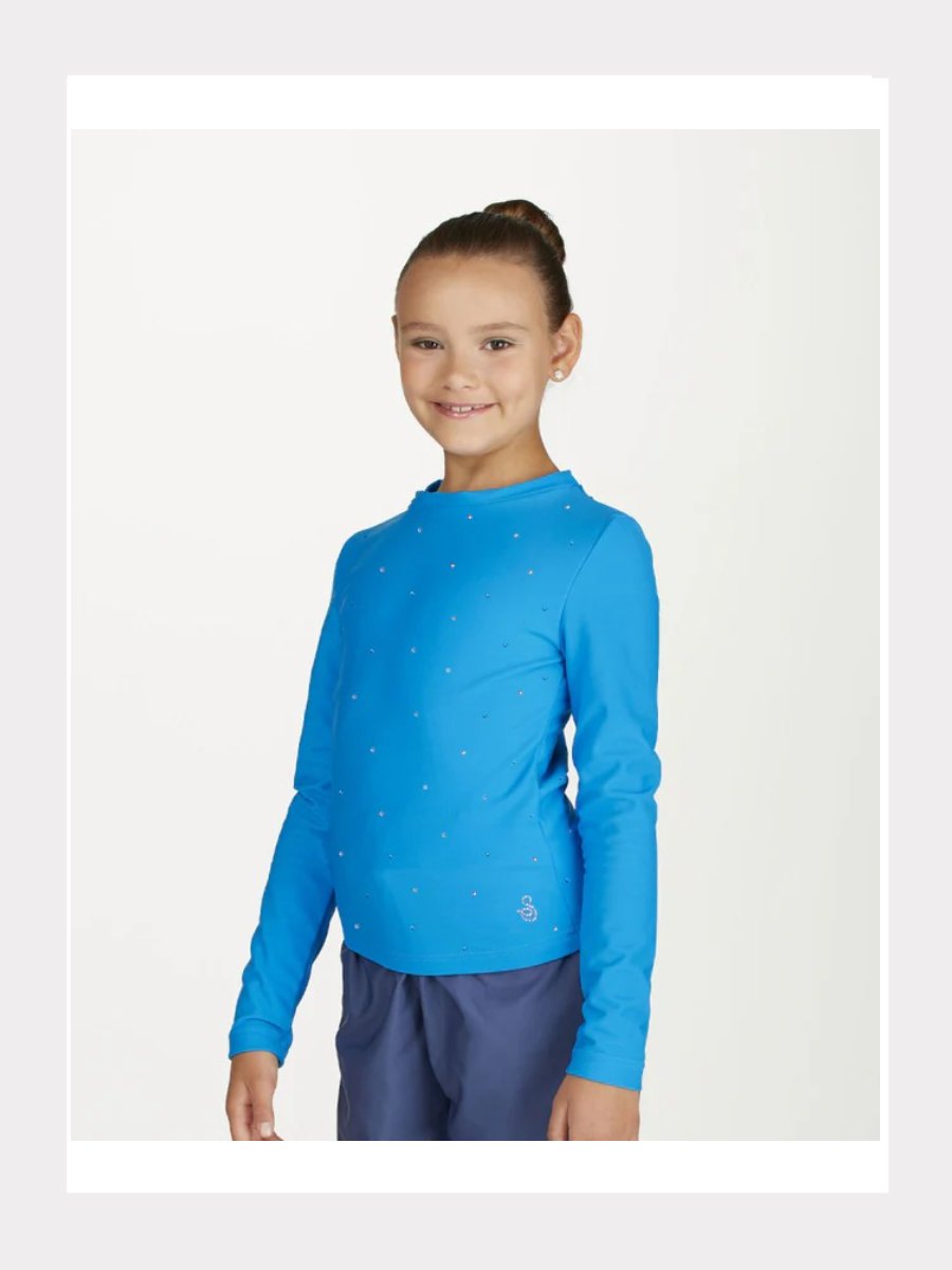 Langarm-Thermo-Shirt mit Gestreuten Kristallen