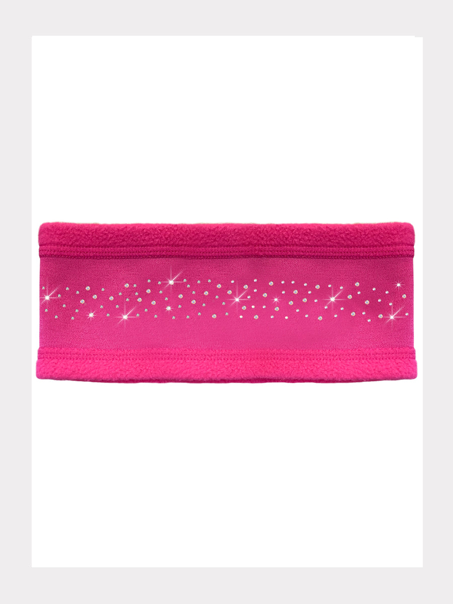 Polar Fleece Stirnband mit weissen AB-Kristallen