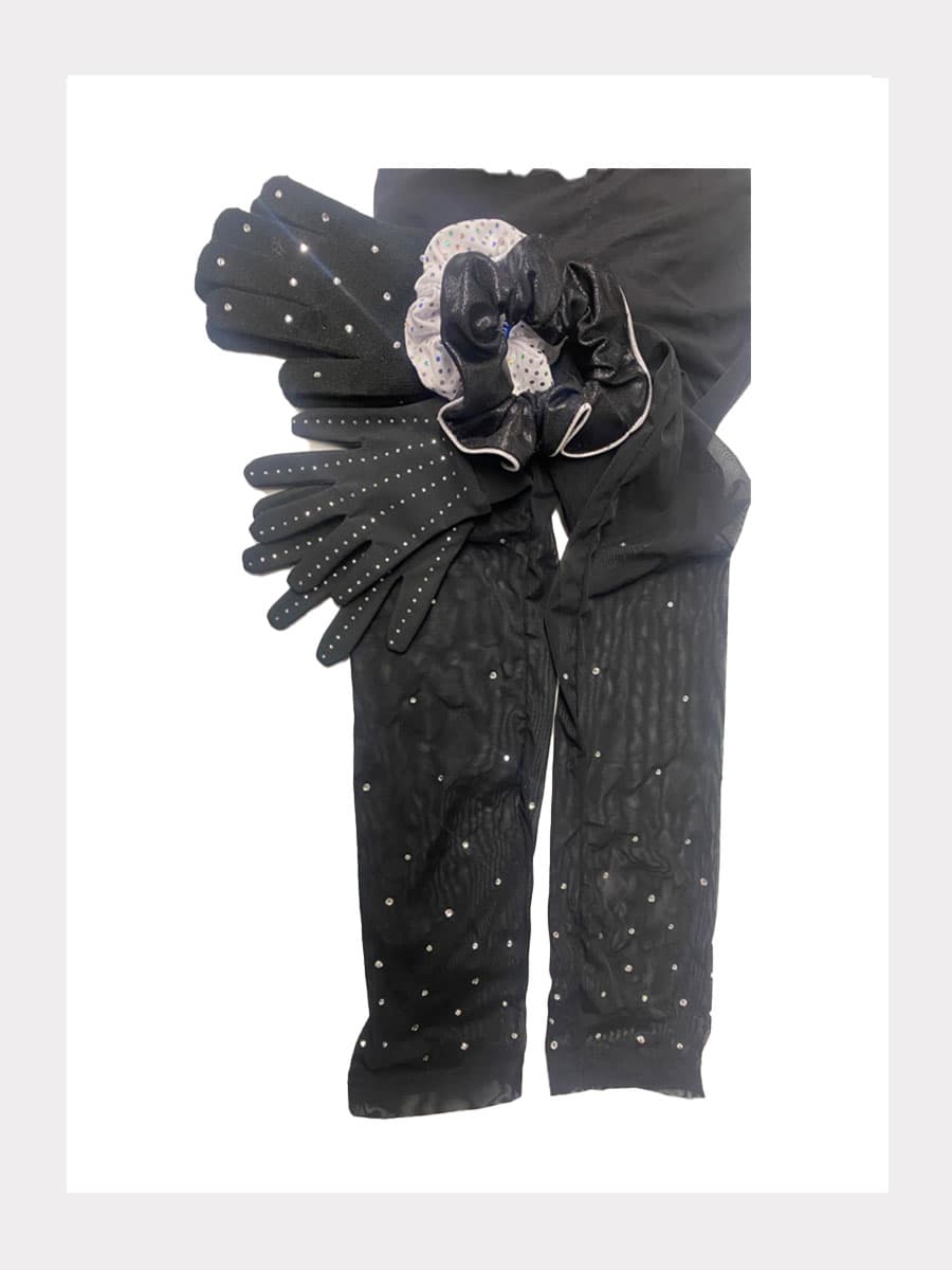 Mesh-Leggings mit Kristallen - C.K.S-Edition