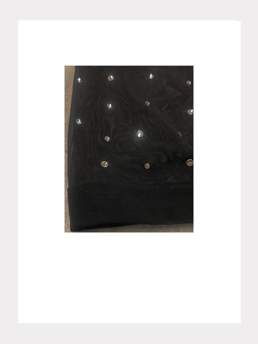 Mesh-Leggings mit Kristallen - C.K.S-Edition