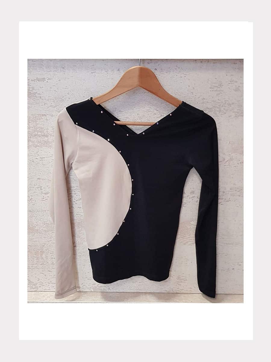 Langarm Shirt mit Swarovski INFINITY - 2-farbig