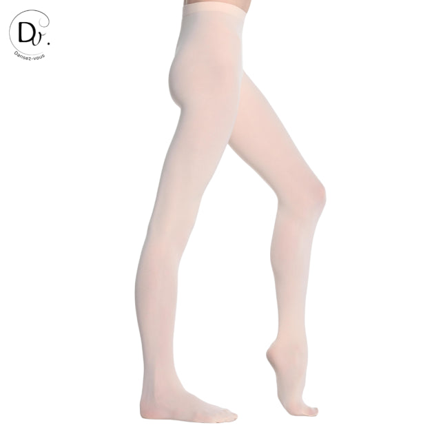 P100 Professionelle Tanzstrumpfhose: 80 DEN, Fuß, Flacher Bund – DANSEZ-VOUS