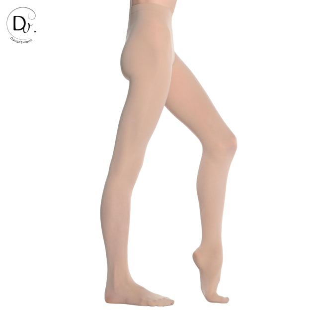 P100 Professionelle Tanzstrumpfhose: 80 DEN, Fuß, Flacher Bund – DANSEZ-VOUS