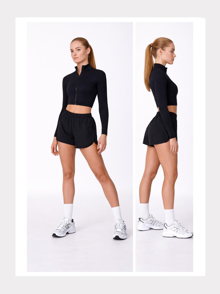 Tanzshorts - 2-in-1 Layered - schwarz