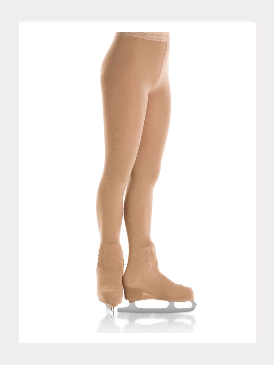Over Boot Natural Bamboo Eislauf Strumpfhose in Caramel
