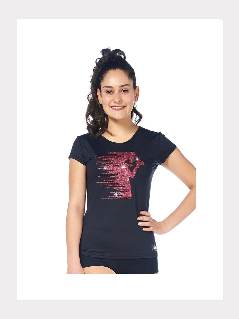 Sagester Kurzarm T-Shirt mit Glitzermotiv "Skater"