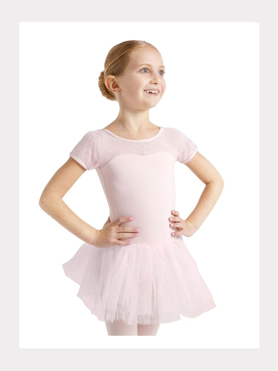 Kurzarm Tutu-Kleid mit Glitzermesh