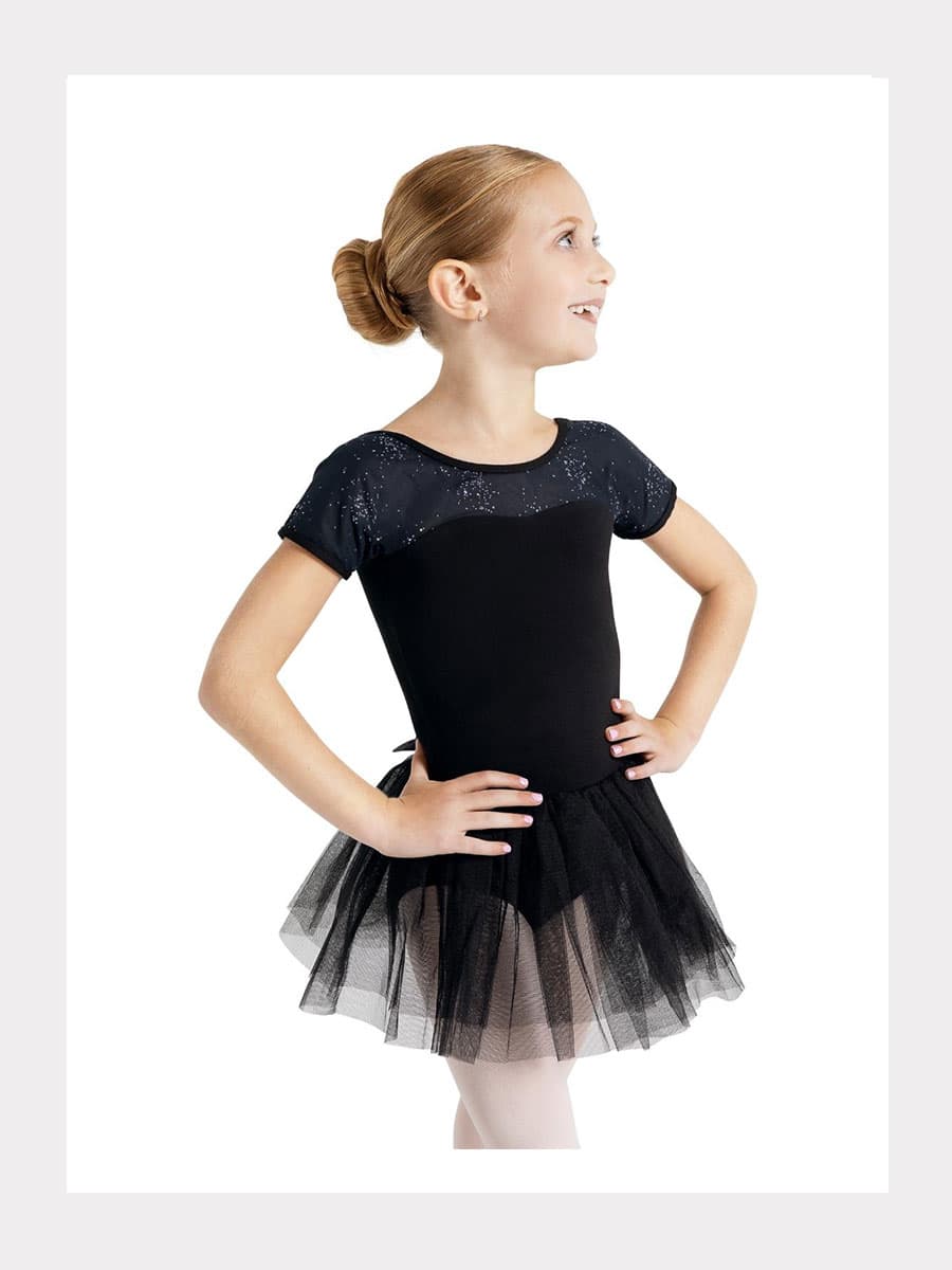 Kurzarm Tutu-Kleid mit Glitzermesh