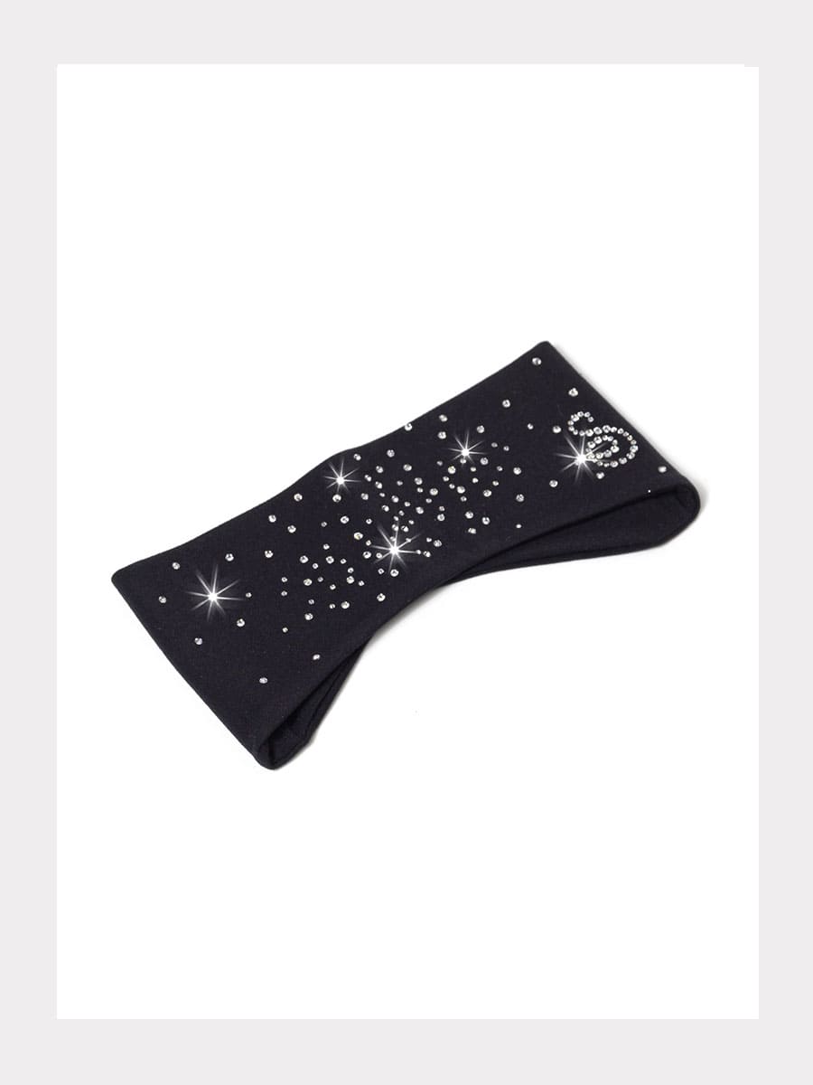 Mikrofaser Stirnband mit Kristallen