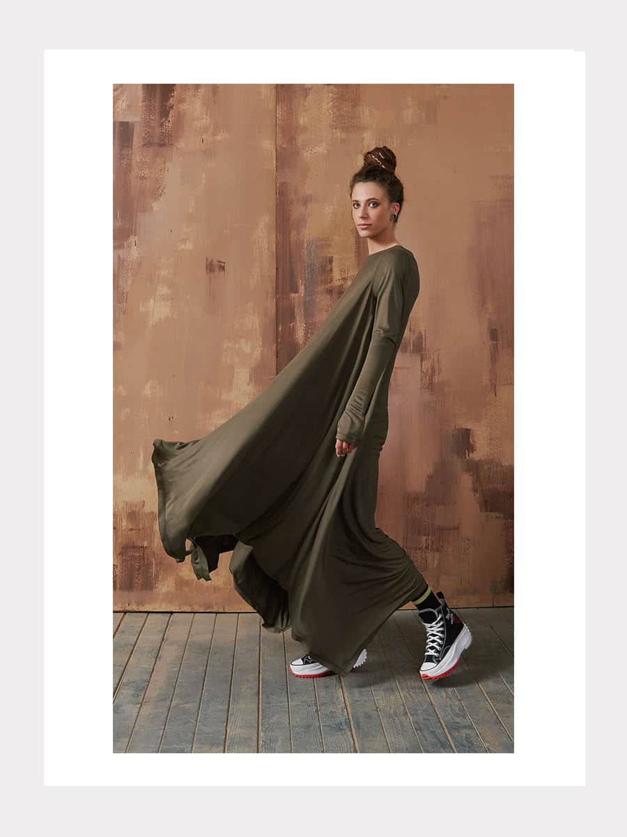 Langarm Tunika-Kleid extra lang