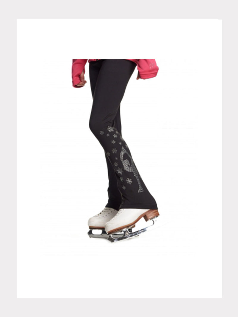 Eiskunstlauf Leggings BIELMANN schwarz mit Kristallmotiv