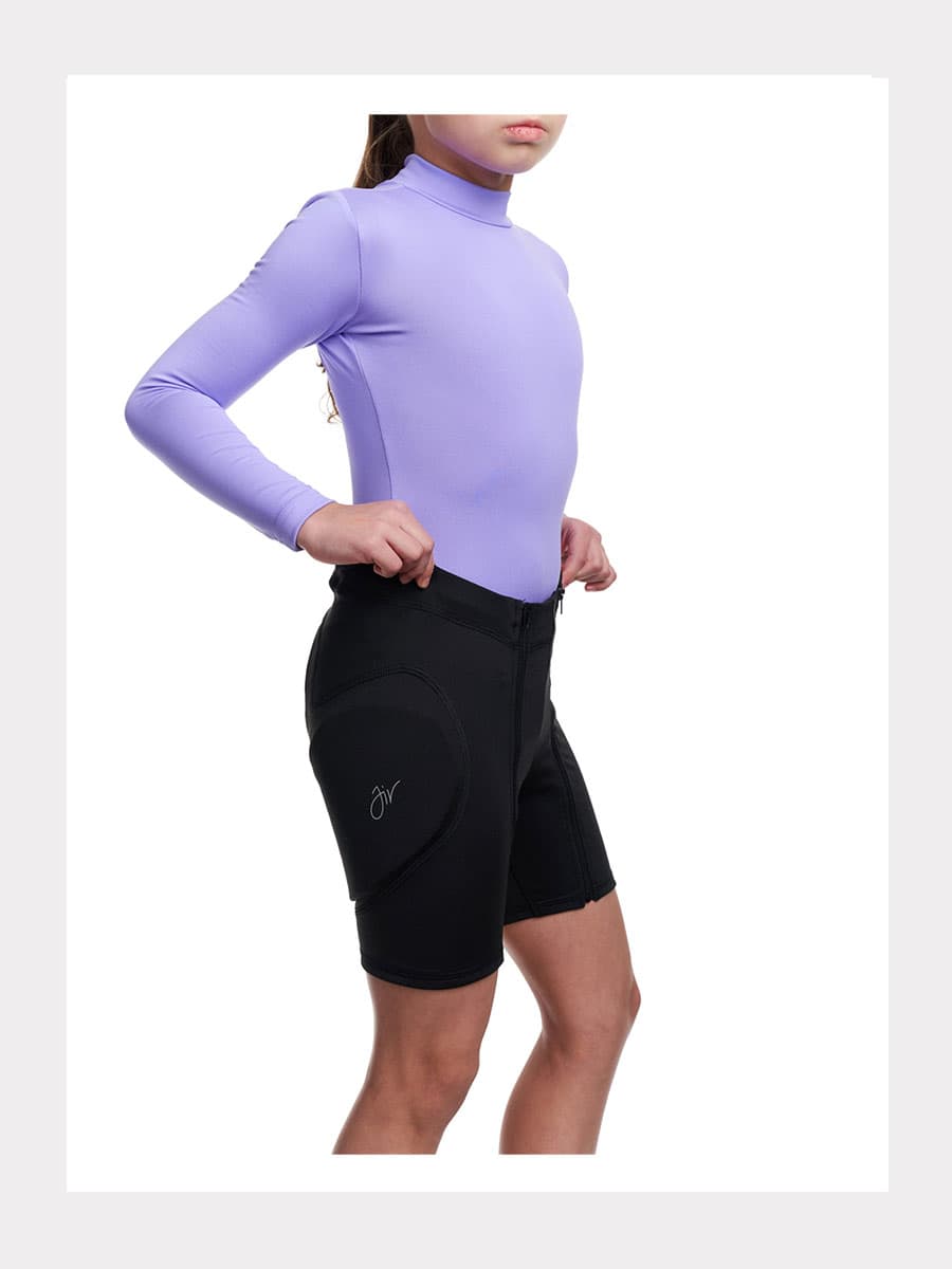 Fallschutz - Shorts mit Fallschutzpolster Schwarz