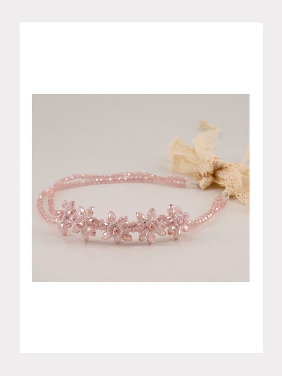 Handgefertigte "Angel Kiss Crystal Flower" Haargirlande