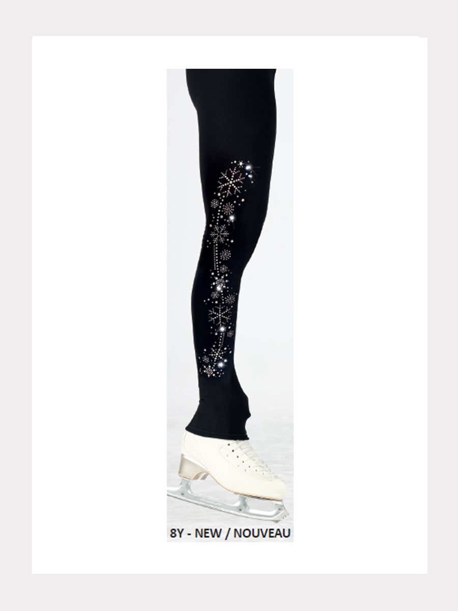 Polartec® Leggings Schwarz mit Glitzermotiv  8Y