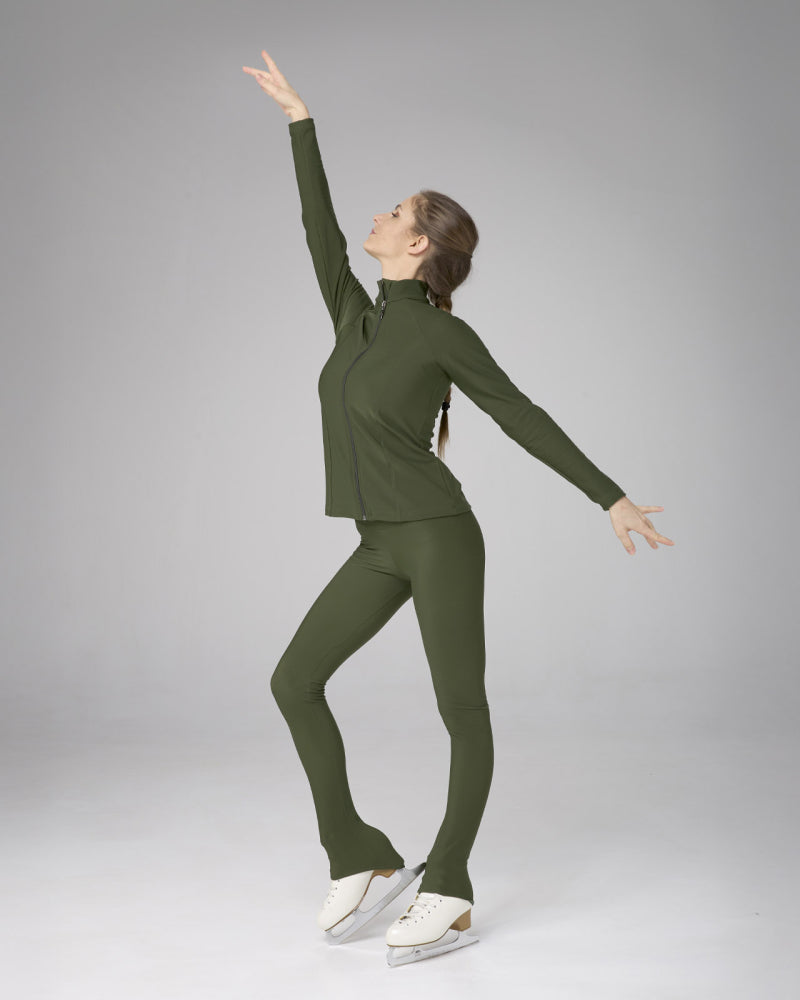 Sagester Thermo Basic Leggings mit Fersenabdeckung und Hohem Bund für Eiskunstlauf
