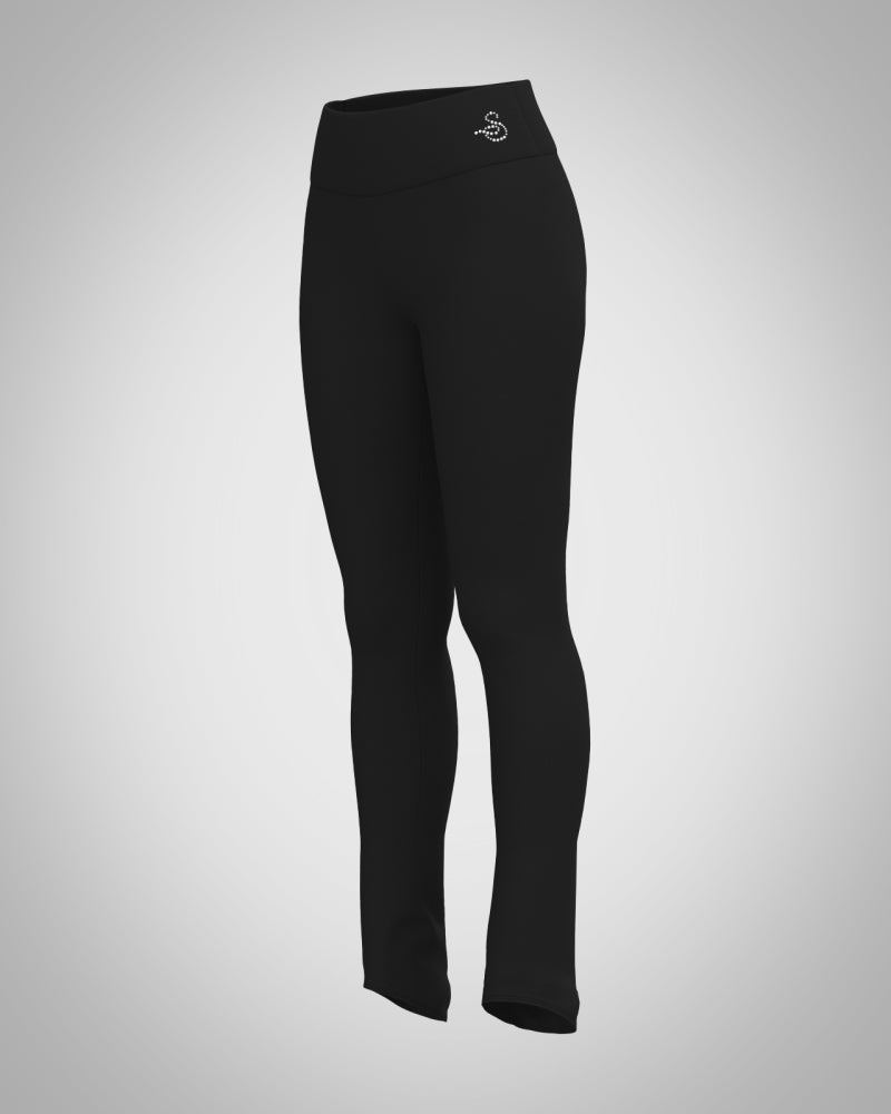 Sagester Thermo Basic Leggings mit Fersenabdeckung und Hohem Bund für Eiskunstlauf