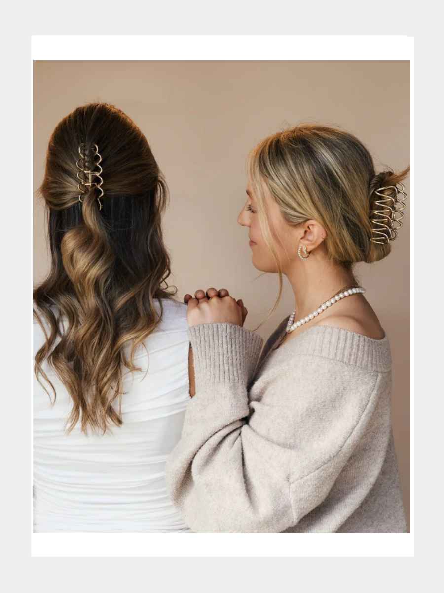 Aurora Metal Haarklammer Gold Elegante Haarspange aus robustem Metall