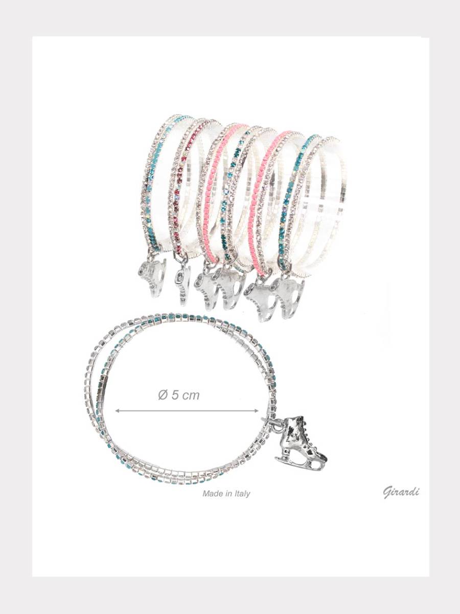 Eislauf-Armband mit Strass und elastischem Band