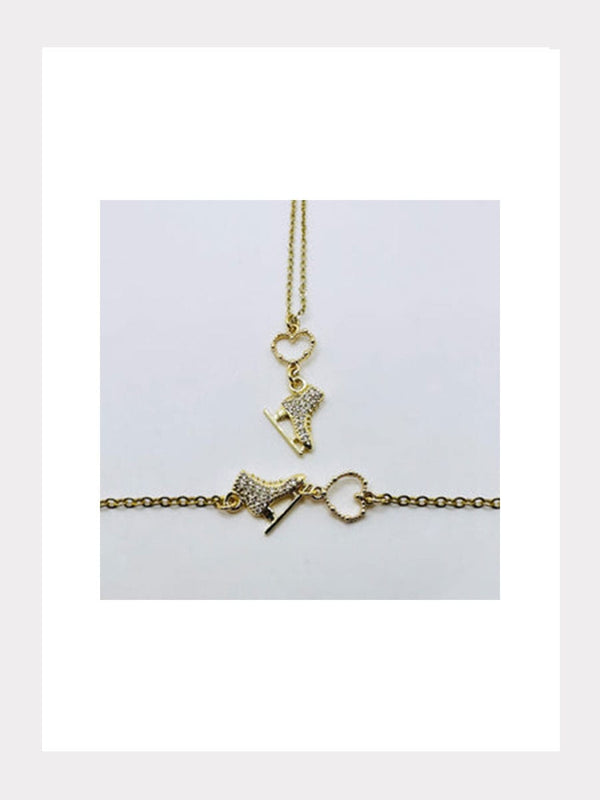 Goldene Halskette Skate Heart