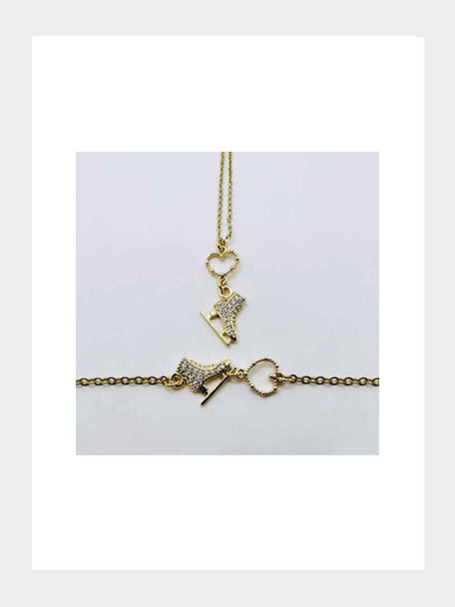 Goldenes Armband Skate Heart