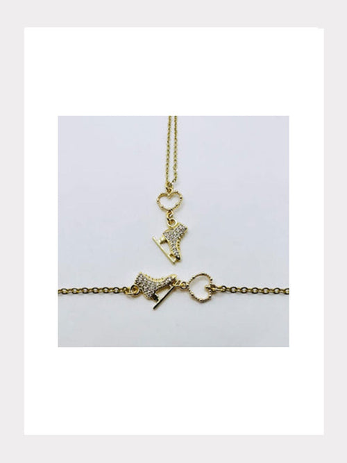 Goldenes Armband Skate Heart