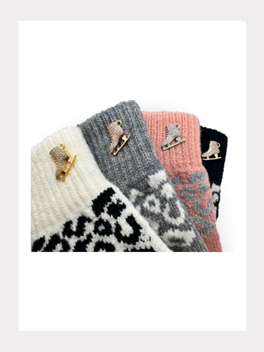 Geparden Glide Strickhandschuhe mit Kristallschmuck
