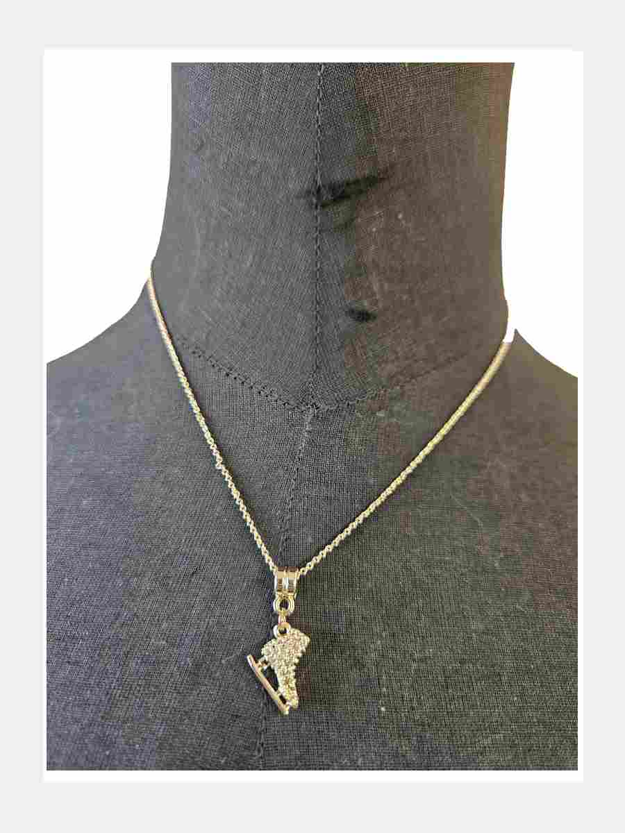 Goldene Eiskunstlauf Halskette in Gold & Rose Gold