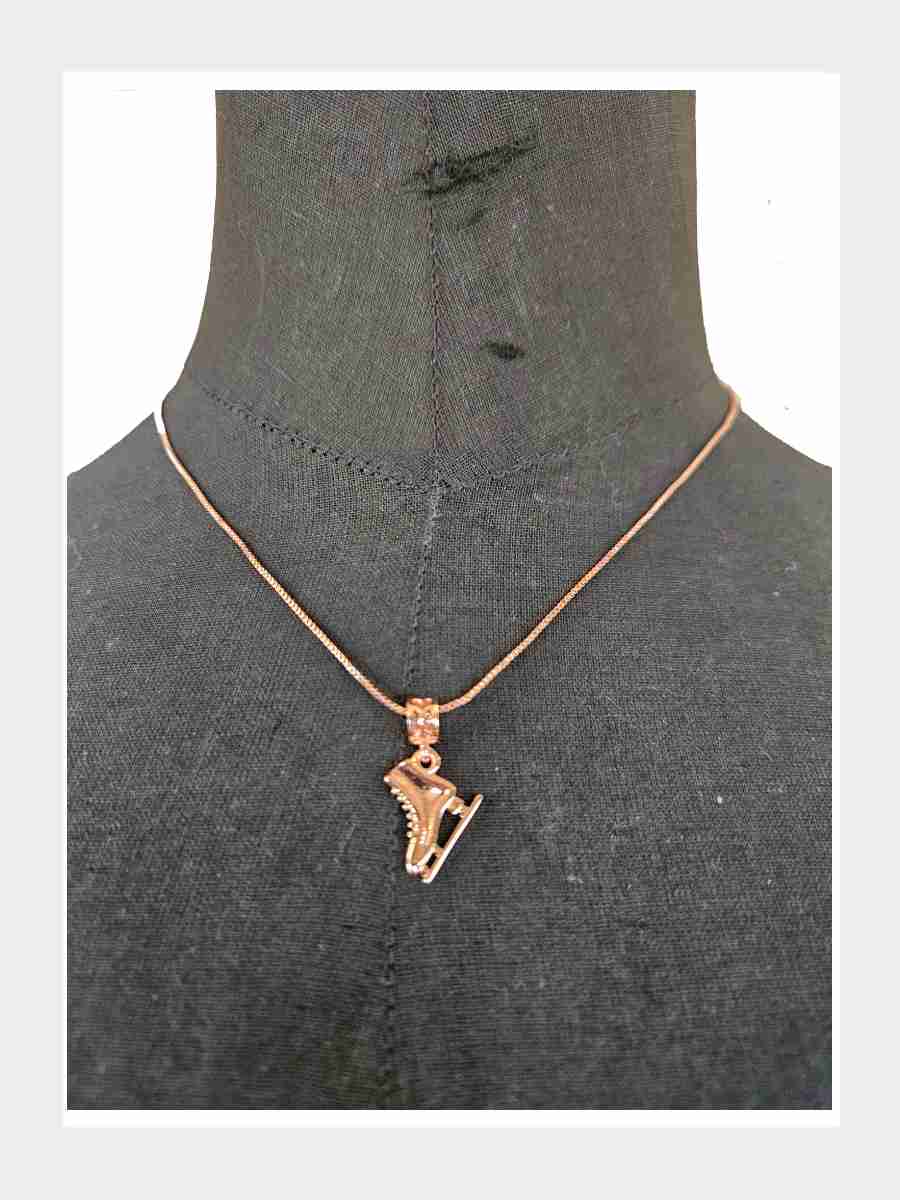 Goldene Eiskunstlauf Halskette in Gold & Rose Gold