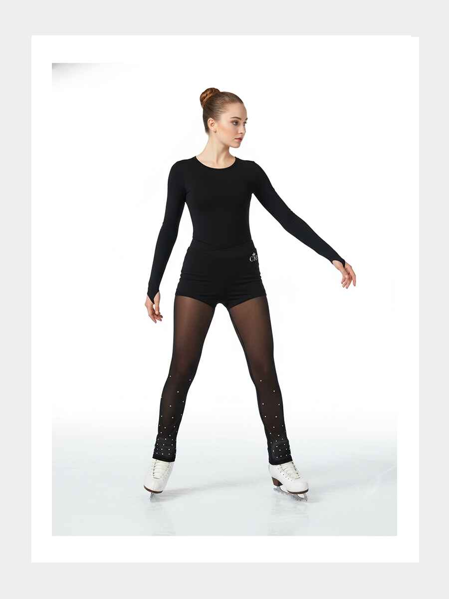 Mesh-Leggings mit Kristallen - C.K.S-Edition