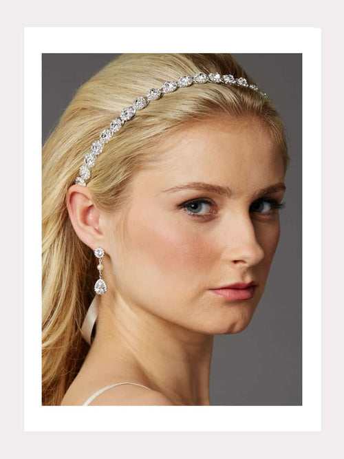 Haarschmuckband mit handgefertigten Silber Preciosa Kristallen