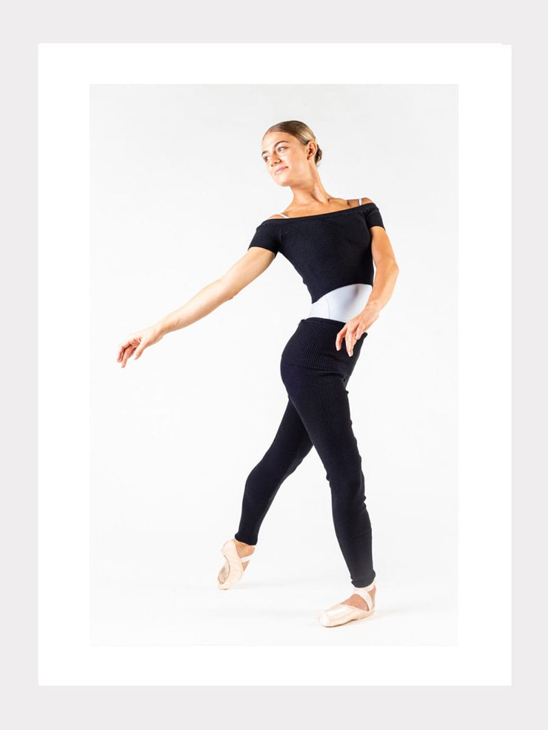 Gerippte Strick-Leggings